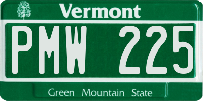 VT license plate PMW225