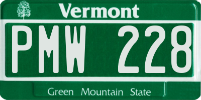 VT license plate PMW228