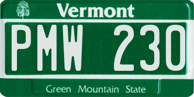 VT license plate PMW230