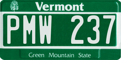 VT license plate PMW237
