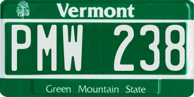 VT license plate PMW238