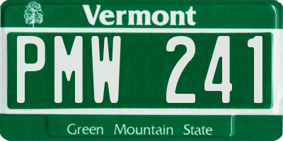 VT license plate PMW241