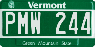 VT license plate PMW244