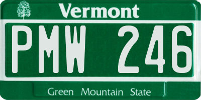 VT license plate PMW246