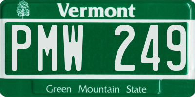 VT license plate PMW249