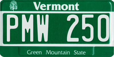 VT license plate PMW250