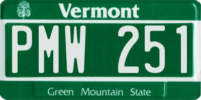 VT license plate PMW251