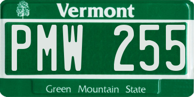 VT license plate PMW255