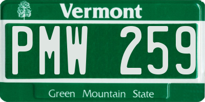 VT license plate PMW259