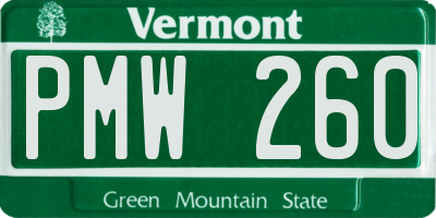 VT license plate PMW260