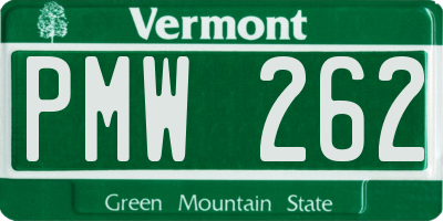 VT license plate PMW262