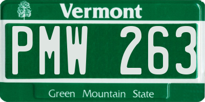 VT license plate PMW263