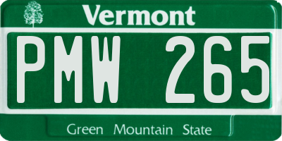 VT license plate PMW265
