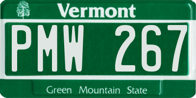 VT license plate PMW267