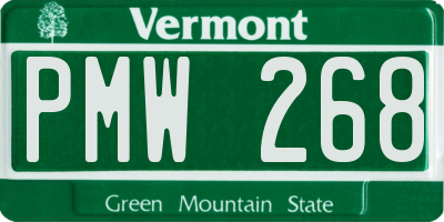 VT license plate PMW268