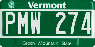 VT license plate PMW274