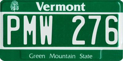 VT license plate PMW276