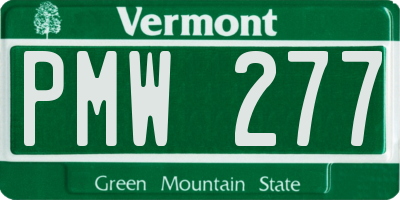 VT license plate PMW277