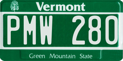 VT license plate PMW280