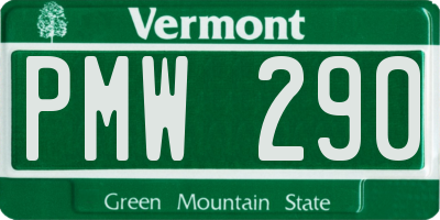 VT license plate PMW290
