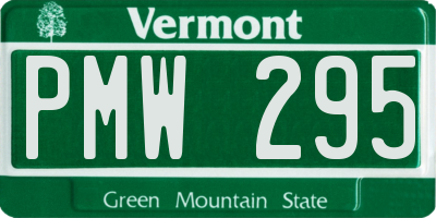 VT license plate PMW295