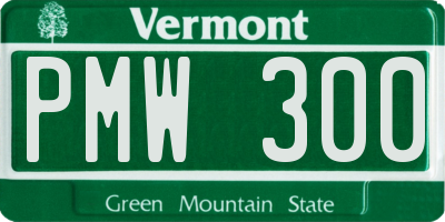 VT license plate PMW300