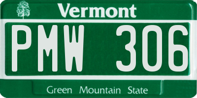 VT license plate PMW306
