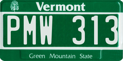 VT license plate PMW313