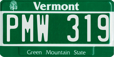 VT license plate PMW319