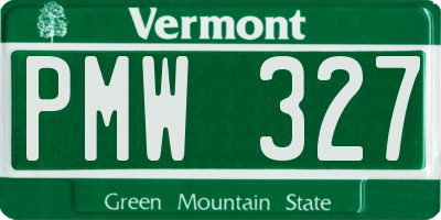 VT license plate PMW327