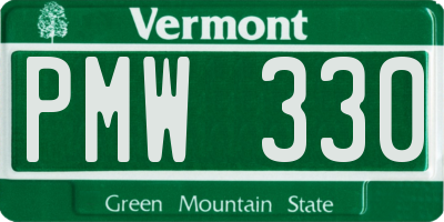 VT license plate PMW330