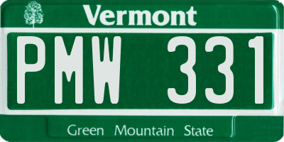 VT license plate PMW331