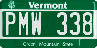 VT license plate PMW338
