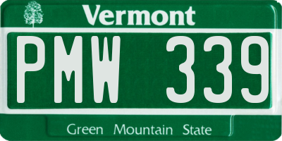 VT license plate PMW339