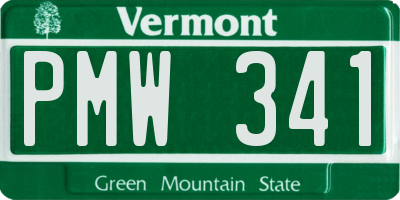 VT license plate PMW341