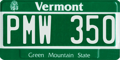 VT license plate PMW350