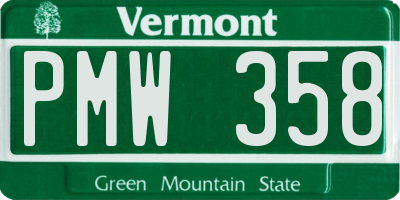VT license plate PMW358