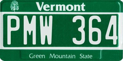 VT license plate PMW364