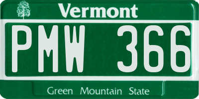 VT license plate PMW366