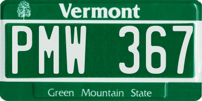 VT license plate PMW367