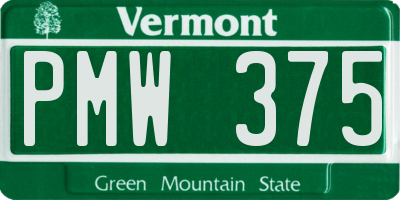 VT license plate PMW375