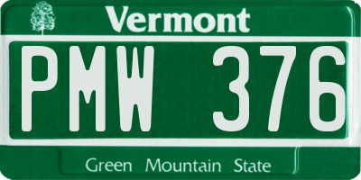 VT license plate PMW376