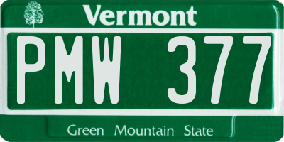VT license plate PMW377