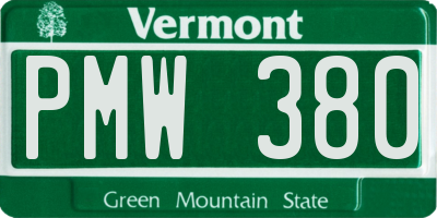 VT license plate PMW380