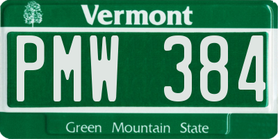 VT license plate PMW384