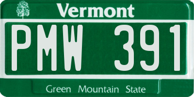 VT license plate PMW391