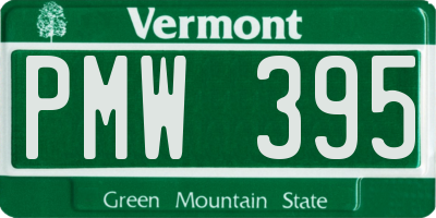 VT license plate PMW395