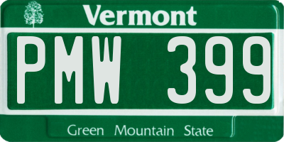 VT license plate PMW399