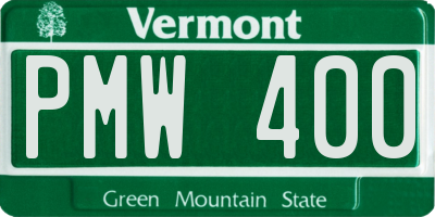 VT license plate PMW400