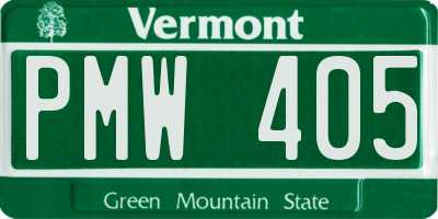 VT license plate PMW405